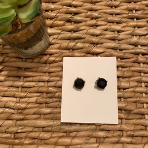 Black Gemstone Stud Earrings